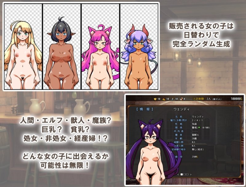 【奴隷娘キャラメイク×食堂経営エロSLG】流民娘と始める食堂繁盛記｜XO_PROJECTの画像