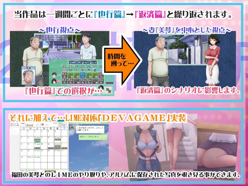 借金返済NTR覗き見ゲーム『とある夫婦の返済計画』(らすこう)の画像 借金返済NTR覗き見ゲーム『とある夫婦の返済計画』(らすこう)の画像